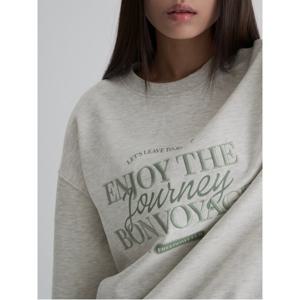 오버핏 자수 그래픽 스웨트 셔츠  아이보리