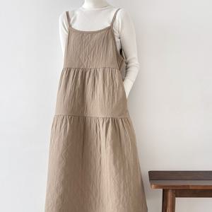 [브리치]  / 빅사이즈 퀼팅 패딩 나시끈 캉캉 롱원피스