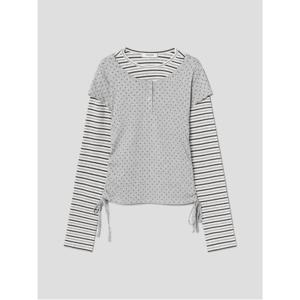 도트 레이어드 저지탑  그레이