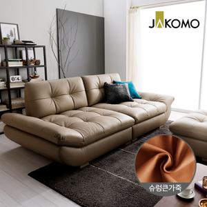 버블리 3.5인 기능성 슈렁큰 천연면피 소가죽 소파+스툴