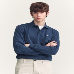 남성 HZTS4F302B3 [SOFT COTTON] 블루 인터록 카라 티셔츠