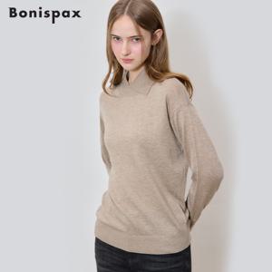 (Bonispax)] 하이넥 넥트임 솔리드 울 니트 (택가격: 79000원)