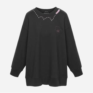 웨이브 절개 롱 스웻셔츠_T256MST902W