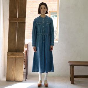 변형 절개라인 데님 원피스_T256MOP183W