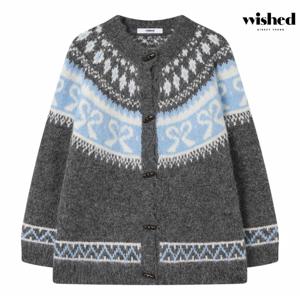 정상가:79,000원 ㅣ 패턴 배색 더플 오버핏 니트 가디건 (WICDCD002)