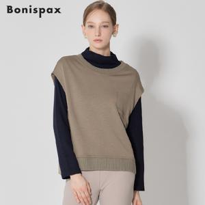 (Bonispax)] 밑단언발 시보리 배색 네오프랜 베스트 (택가격: 109000원)