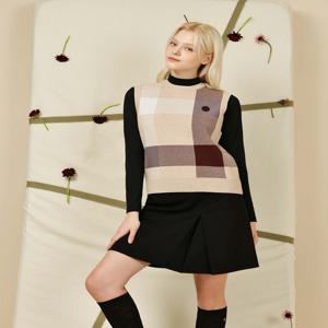 골프 여성 [[24FW]] DNSW4D901I2 [ONLINE EXCLUSIVE] 베이지 체크 울혼방 니트베스트