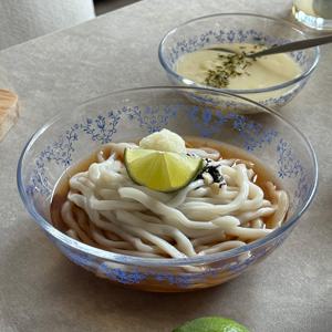 마메종 블루로즈 글라스 샐러드볼 L