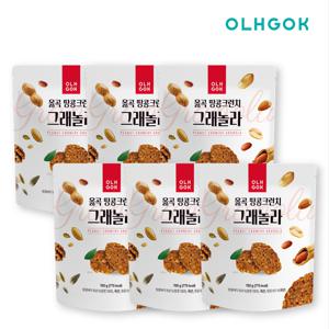 100% 국산 땅콩 카카오 크런치 납작 그래놀라 150g 6개입