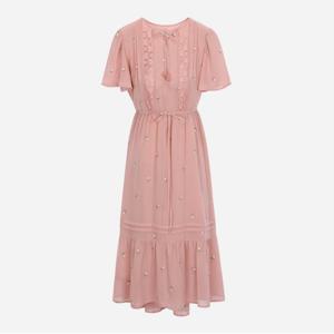 쉬폰 플라워 전판 자수 원피스_T256MOP141W