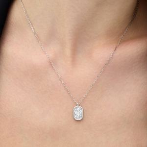 에센스 실버(W) 랩다이아 더블룸 파베 목걸이 HL4N58431W9600