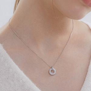 오르빗 실버(W) 풀 파베 목걸이 HL3N5A306W9450