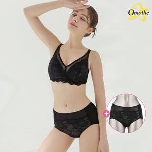 [최초가 69,900원][1세트+팬티추가1종]  쉐이프커버 블루밍 레이스 브라팬티 3종 세트/블랙