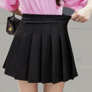 [브리치] 옷자락 / 여성 20대 밴딩 플리츠 미니 스커트