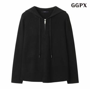 정상가:79,000원ㅣ데일리 오버핏 골지 반집업 후드 긴팔 니트 (GPCKT014D)