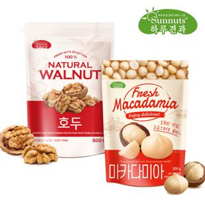 [하루견과] 프리미엄 햇호두 800g/마카다미아 300g (택1)