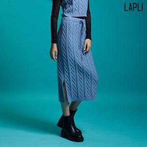 [최초가 109000원] 케이블 니트 사이드 슬릿 스커트_LKSKF124004