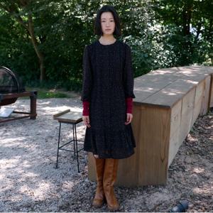 중기장 플라워 패턴 원피스_T256MOP179W