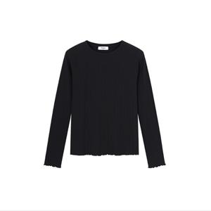 여성 플리츠 립 긴팔 티셔츠 PHF2TS2410