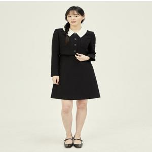[JJ지고트]배색 칼라 재킷 A라인 원피스GP9M0OP901