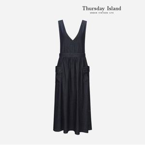 [정상가-259000원][Thursday Island] 딥 브이넥 레이어드 데님 원피스(T236MOP159W)