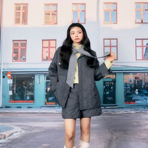 [JJ지고트]퀼팅 밴딩 셋업 숏 팬츠GRAA0SLR81