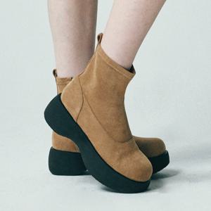 [★아이브 이서 착용]라운드 토 스웨이드 앵클부츠 412346012 (5cm/2colors)