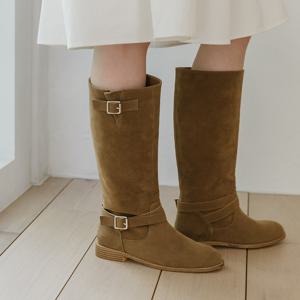 Vine 바인 투 버클 브라이트 아웃솔 롱 부츠_3color 2.5cm