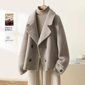 [브리치] 제로투올샵 / 헵번 스타일 여성 하프 울 코트  그레이 S