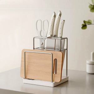 포모어 칼홈 조리도구 멀티랙 칼블럭 가위 칼꽂이 도마 보관 다용도 물빠짐 분리세척 수납