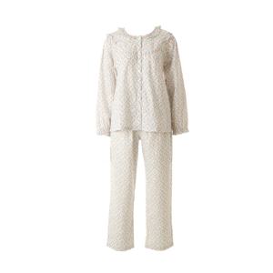 비너스 부드러운 면 이중직 간절기 마름모 꽃나염 여성잠옷 파자마 VPA4554W