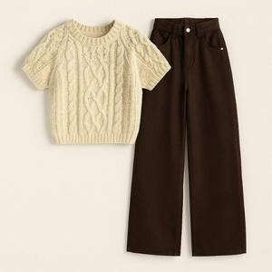 반팔니트 팬츠 코디세트 아르비아투피스