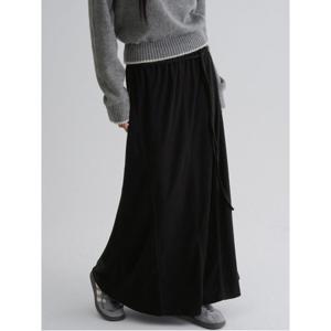 저지 롱 스커트  블랙