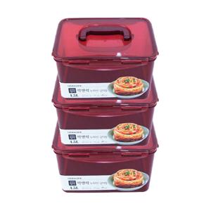 소형 김치통 4.5L 3세트 (6포기) 김장 보관 밀폐 용기 반찬통 배추 갓김치 열무 깍두기 파김치