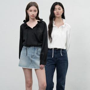 루즈핏 프릴 카라 블라우스 3COL / WBE3L03504