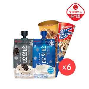 [롯데] 설레임 + 콘 24개 세트 (밀크6,쿠앤크6,월드콘6,구구콘6)