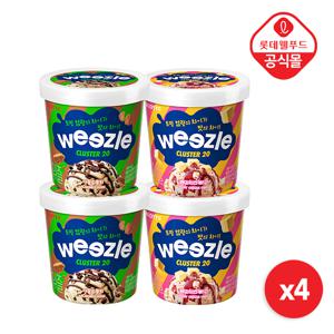 [롯데] 위즐 크러스터 아이스크림 4개 세트 (아몬드 2, 베리치즈 2)