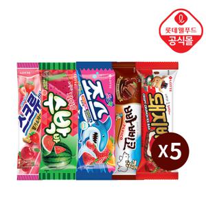 [롯데] 아이스 바 25개 세트/돼지5,빠삐코5,죠스5,수박5,스크류5