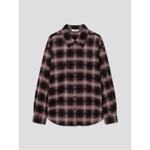 플란넬 빅체크 오버핏 셔츠  브라운 (355Y64LY2D)