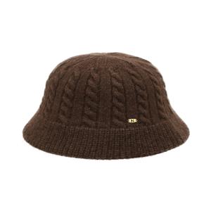 [겨울모자] 브라운 짜임 로고장식 울혼방 버킷햇 HIHE5F705W2