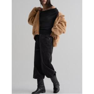 오버사이즈 무스탕  카멜 (125Y3VMQ2B)