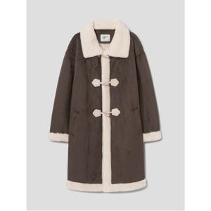 스웨이드 하이넥 롱 무스탕  브라운 (165Y3VAY2D)