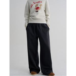 솔리드 와이드 스트링 스웨트 팬츠  네이비 (355Y21LC2R)