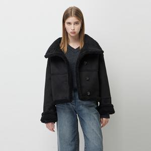 [최초가 698,000] 하이넥 숏 무스탕_SALEE2561BK