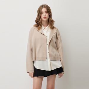 [본사] 울 블렌드 이중지 숄 가디건_SAKC40561BG