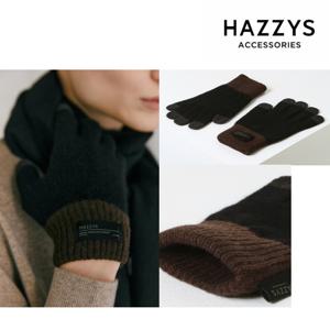 [선물포장] 블랙 컬러배색 울캐시미어혼방 남녀공용 장갑 HJGV4F850BK