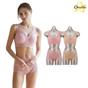 라이크라 텐션업 그레이스 핏 브라팬티 4종세트(핑크+베이지)