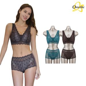 라이크라 텐션업 그레이스 핏 브라팬티 4종세트(그린+세피아)