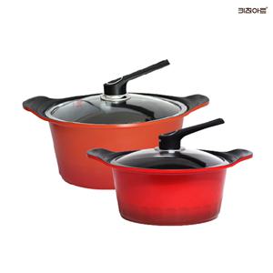 S100G 주물냄비 세라믹코팅 냄비세트 2종i 양수24+곰솥28