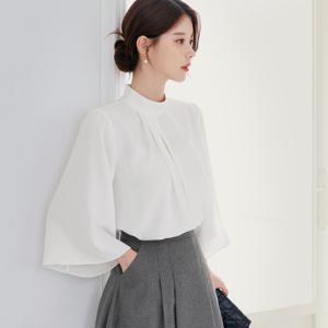 (~XXL까지) 윈닉 하프 넥 윙 슬리브 블라우스 봄,가을 9부소매 군살커버 하객룩 오피스룩 격식룩 데이트룩